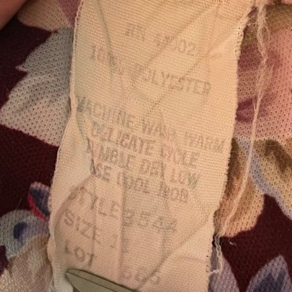 70s Vintage Brown Pink Purple Floral Empire Waist Dress with Attached Ties Sz 11 - Picture 6 of 6